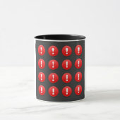 Mug Icônes d'avertissement de point d'exclamation roug (Centre)