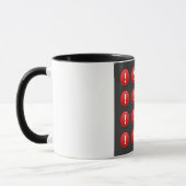 Mug Icônes d'avertissement de point d'exclamation roug (Gauche)