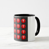 Mug Icônes d'avertissement de point d'exclamation roug (Devant droit)