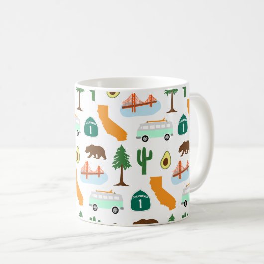 Mug Icônes de Californie (Devant droit)