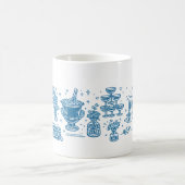 Mug Icônes de collage de célébration de mariage bleu é (Centre)