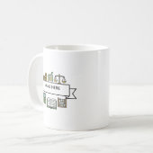 Mug Icônes de comptabilité financière avec nom de comp (Devant gauche)
