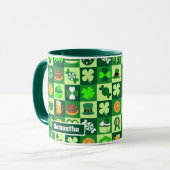 Mug Icônes de la Saint-Patrick Motif sans couture (Devant gauche)