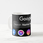 Mug Icônes de médias sociaux tendance Google barre de  (Devant gauche)