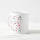 Mug Icônes de Noël de la saison «C'est la saison» (Devant gauche)