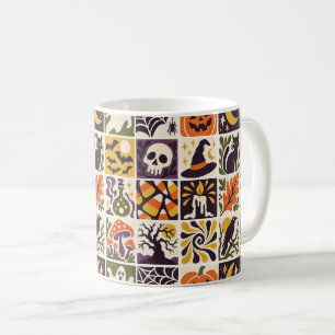 Mug Icônes effrayantes de Halloween rétro