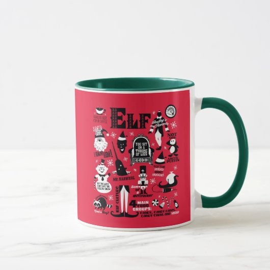 Mug Icônes et citations de film d'Elf (Droite)