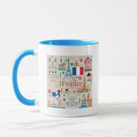 Mug Icônes mignonnes de la France (Gauche)