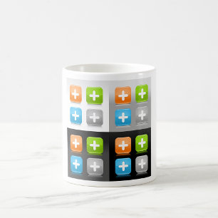 Mug Icônes Verre Brillantes Symbole Mathématique Addit