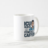 Mug ICU Nurse Powered By Caffeine Funny Nurse Coffee M (Devant droit)