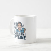 Mug ICU Nurse Powered By Caffeine Funny Nurse Coffee M (Devant gauche)