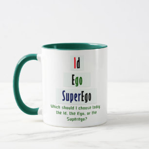 Mug Id, Ego et Superego Psychologie en Vert et Noir