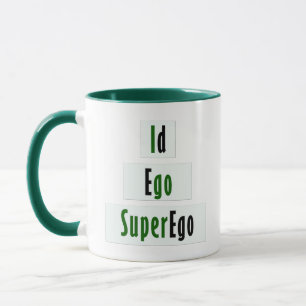 Mug Id, Ego et Superego Psychologie en Vert et Noir