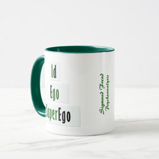 Mug Id, Ego et Superego Psychologie en Vert et Noir (Devant gauche)