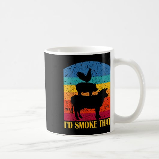 Mug Id Fumer ça - Drôle barbecue Retro Grilling (Droite)