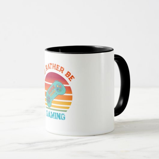 Mug Id Rather Be Gaming Retro Design (Devant droit)