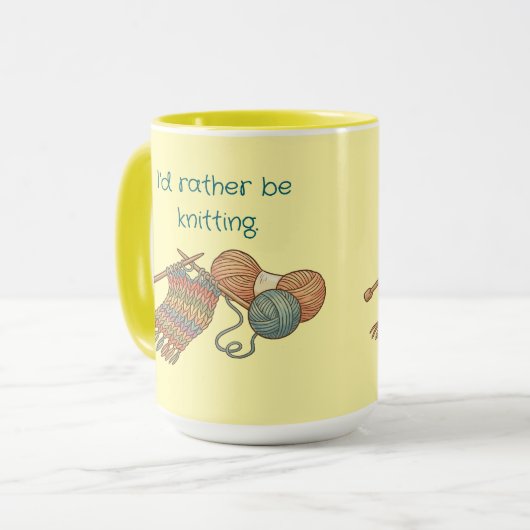 Mug I'd rather be knitting. (Devant gauche)