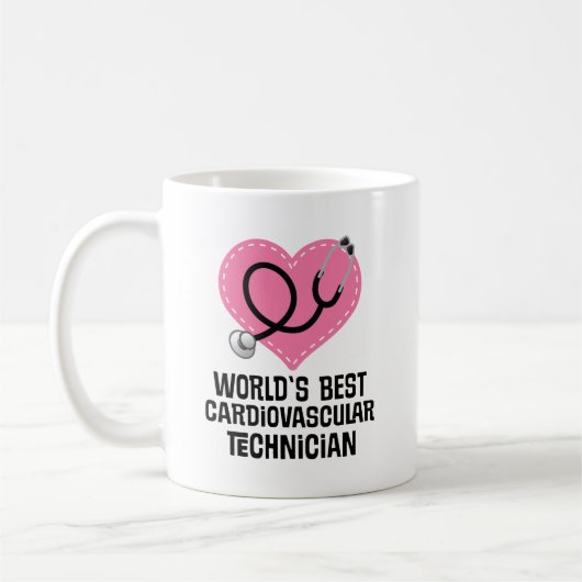 Mug Idée-cadeau de technicien en cardiologie (Gauche)