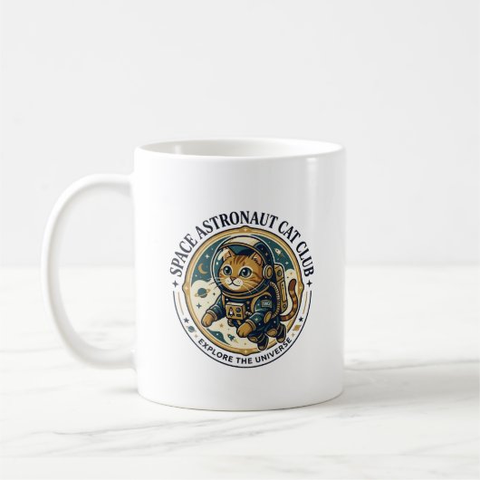 Mug Idée cadeau papa chat astronaute spatial - Astr (Gauche)