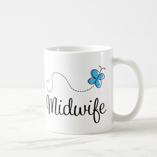 Mug Idée de cadeau pour la sage-femme (papillon) (Droite)
