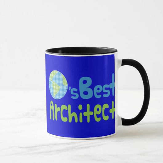 Mug Idée de cadeau pour l'architecte (mondes (Droite)