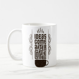 Mug Idées Après Café, Lettres Typographiques Branchées