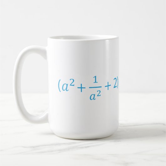 Mug Identité algébrique a^2 + 1 a^2 + 2 - 2 Équation (Gauche)