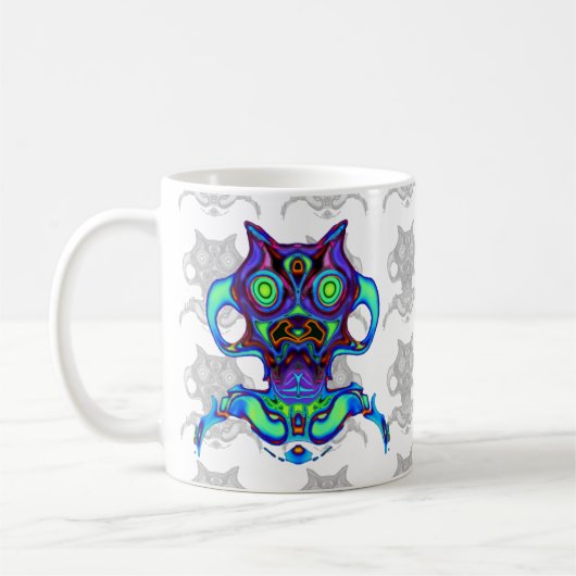 Mug Idole colorée de l'espace antique v1 (Gauche)