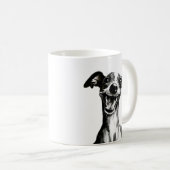 Mug Iggy noir et blanc | Cute Greyhound italien (Devant droit)