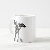 Mug Iggy noir et blanc | Cute Greyhound italien (Devant gauche)