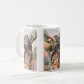 Mug Iguana noire tropicale, animal Vintage de reptile  (Devant gauche)