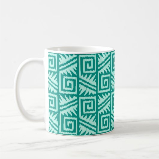 Mug Ikat Aztec Motif - Turquoise et Aqua (Gauche)