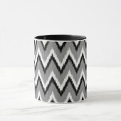 Mug Ikat Chevron Rayures - Gris, Noir & Blanc (Centre)