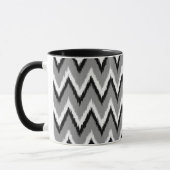 Mug Ikat Chevron Rayures - Gris, Noir & Blanc (Gauche)