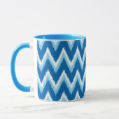 Mug Ikat Chevron Stripes - Cobalt, Sky Blue et White (Gauche)