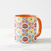 Mug Ikat coloré de diamants géométrique (Devant droit)