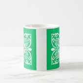 Mug Ikat damask motif - jade vert et blanc (Centre)