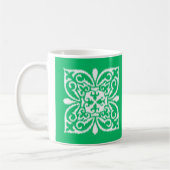 Mug Ikat damask motif - jade vert et blanc (Gauche)