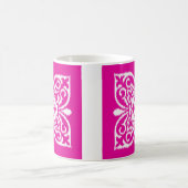Mug Ikat damask motif - rose profond et blanc (Centre)