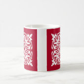Mug Ikat damask motif - rouge foncé et blanc (Centre)