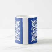 Mug Ikat damask pattern - cobalt bleu et blanc (Centre)