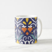 Mug Ikat fait main : Tissu ethnique boho (Devant droit)