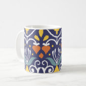 Mug Ikat fait main : Tissu ethnique boho (Devant gauche)