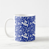 Mug Ikat Floral Damask - Cobalt bleu et blanc (Gauche)