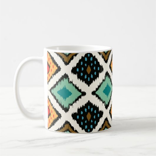 Mug Ikat géométrique, folklore texture tribale. (Gauche)