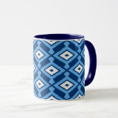 Mug Ikat Motif, Indigo et Denim Blue (Devant droit)