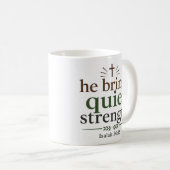 Mug Il apporte une force tranquille Écriture chrétienn (Devant droit)