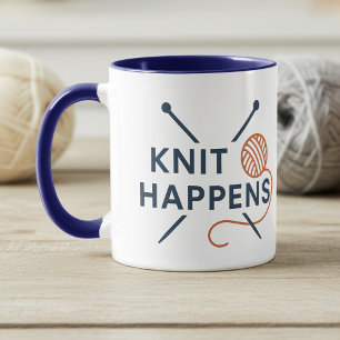 Mug Il arrive que l'on tricote Pun drôle de tricot