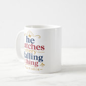 Mug Il attrape chaque chose qui tombe Confort chrétien (Devant gauche)