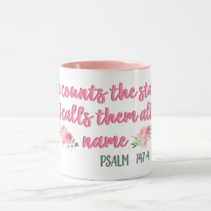 Mug Il Compte Les Étoiles Écriture // Verse Bible